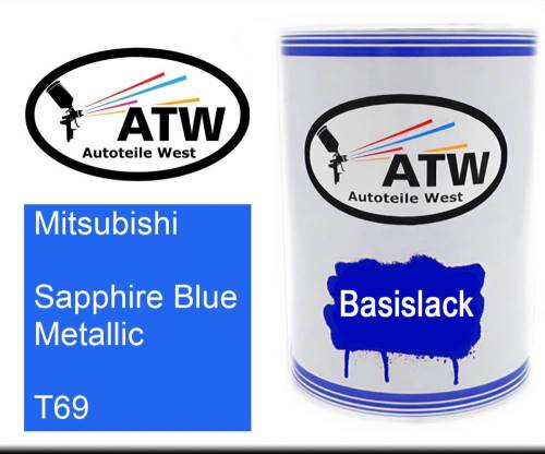 Mitsubishi, Sapphire Blue Metallic, T69: 500ml Lackdose, von ATW Autoteile West.